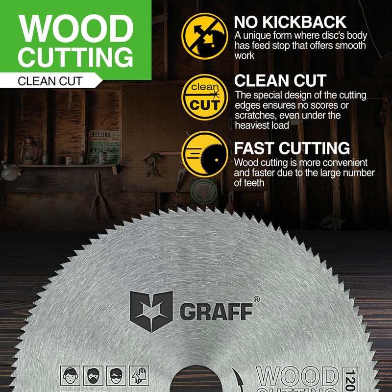 GRAFF 4-1/2 Inch Angle Grinder Circular Saw Blade Set for Wood, Plywood, Laminate, Drywall, Plastic – 120T Woodworking Saw Blade with 7/8 Inch Arbor from - Image 5